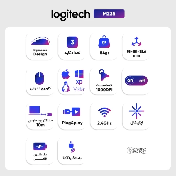 ماوس بی‌سیم لاجیتک مدل M235