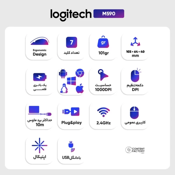 ماوس بی سیم لاجیتک مدل M590