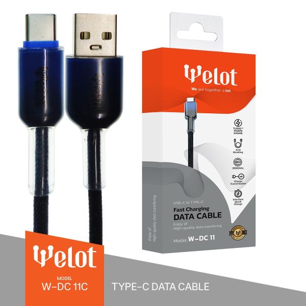 کابل شارژ کنفی تایپ سی TYPE-C ویلوت WELOT W-DC11c
