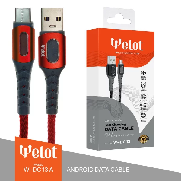 کابل شارژ کنفی اندروید ANDROIAD  ویلوت WELOT W-DC13A