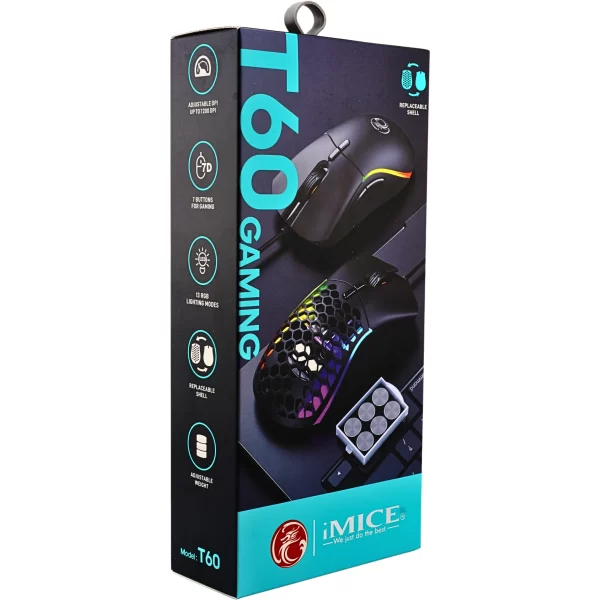 موس گیمینگ یا ماوس مخصوص بازی مدل IMICE T60
