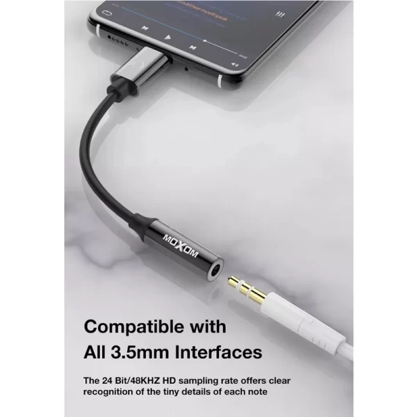 تبدیل USB-C به جک 3.5 میلی متری موکسوم مدل MX-AX01