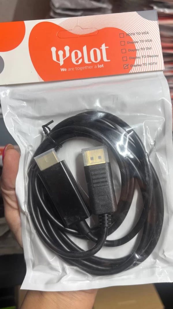 تبدیل کابل DISPLAY TO HDMI 1.8m مارک Welot